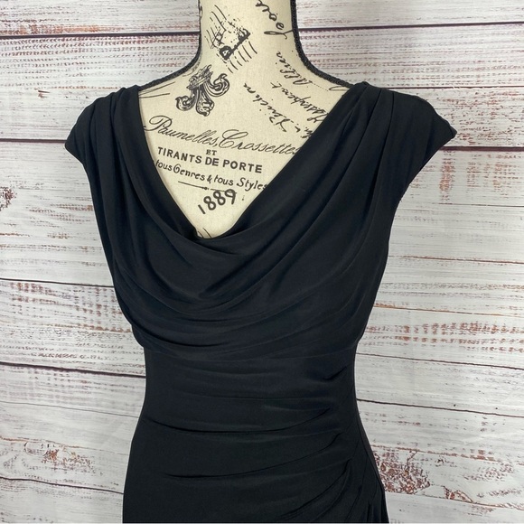 Lauren Ralph Lauren black scoop neck bodycon size 4‎ midi dress - Picture 3 of 10